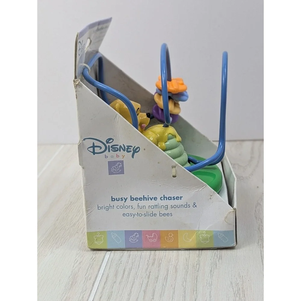 Disney Winnie Pooh Round Busy‎ Beehive Chaser Maze Baby Toy bee beads